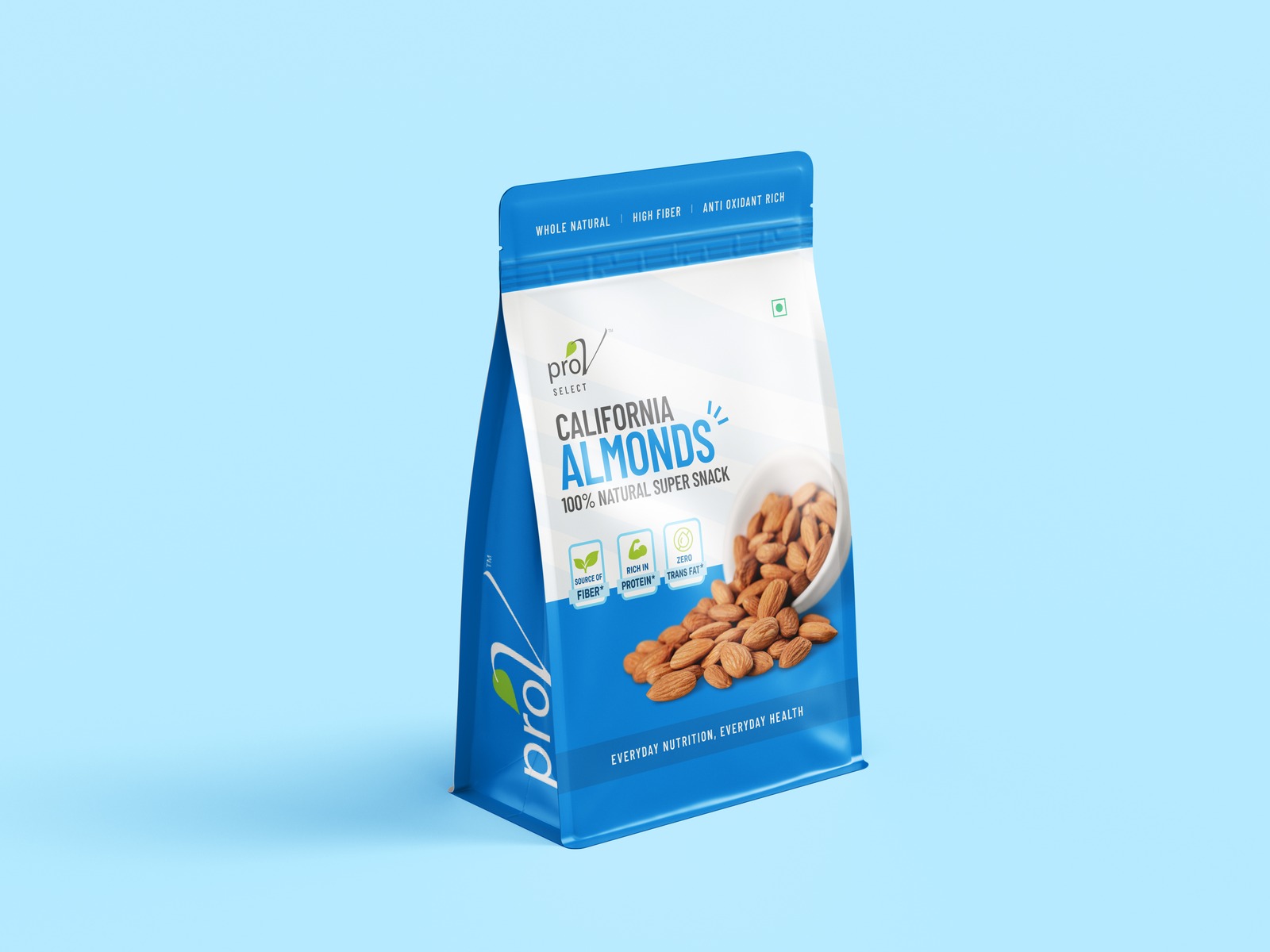 Pro-V Select California Almonds pouch alternate angle